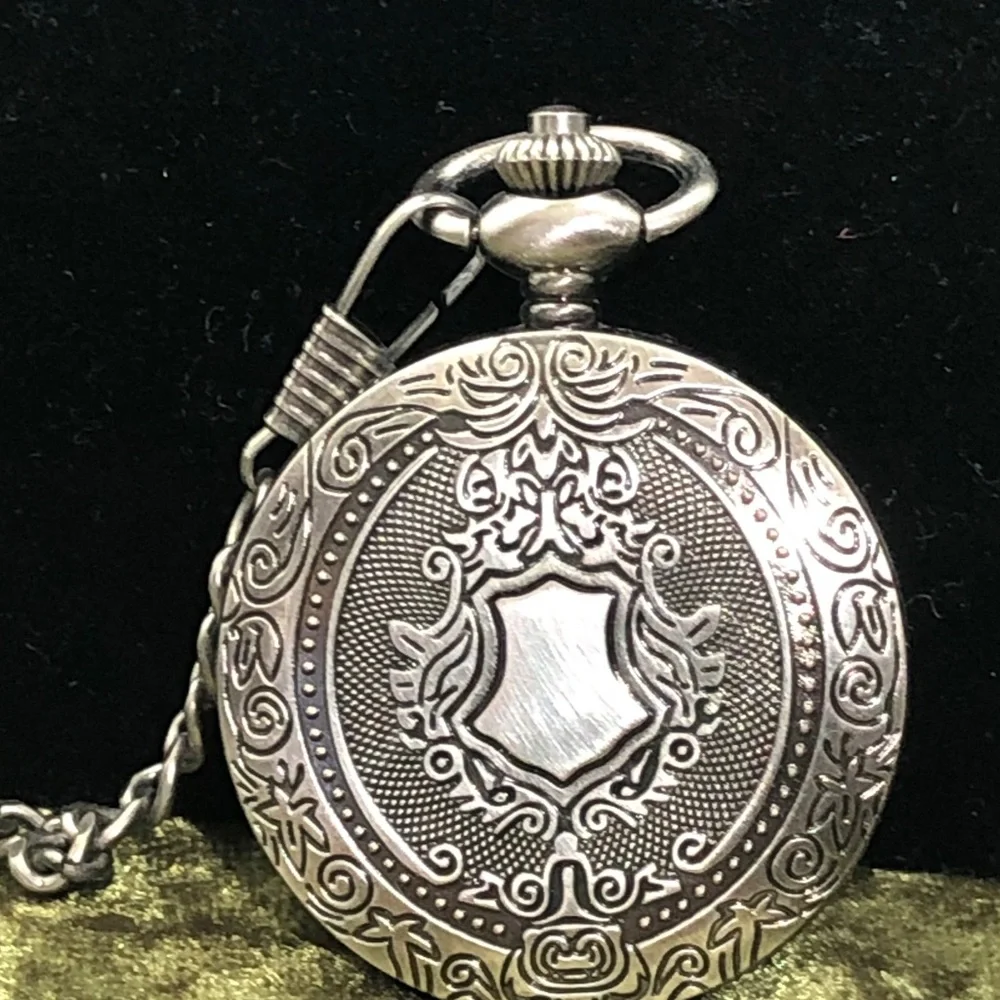 Silver Tone Pocket Watch with Chain - Chicago NWOT
